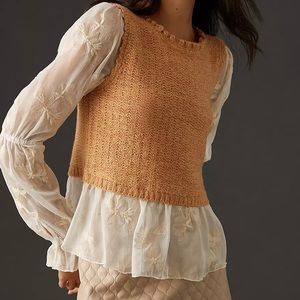 By Anthropologie Layered Sweater Vest